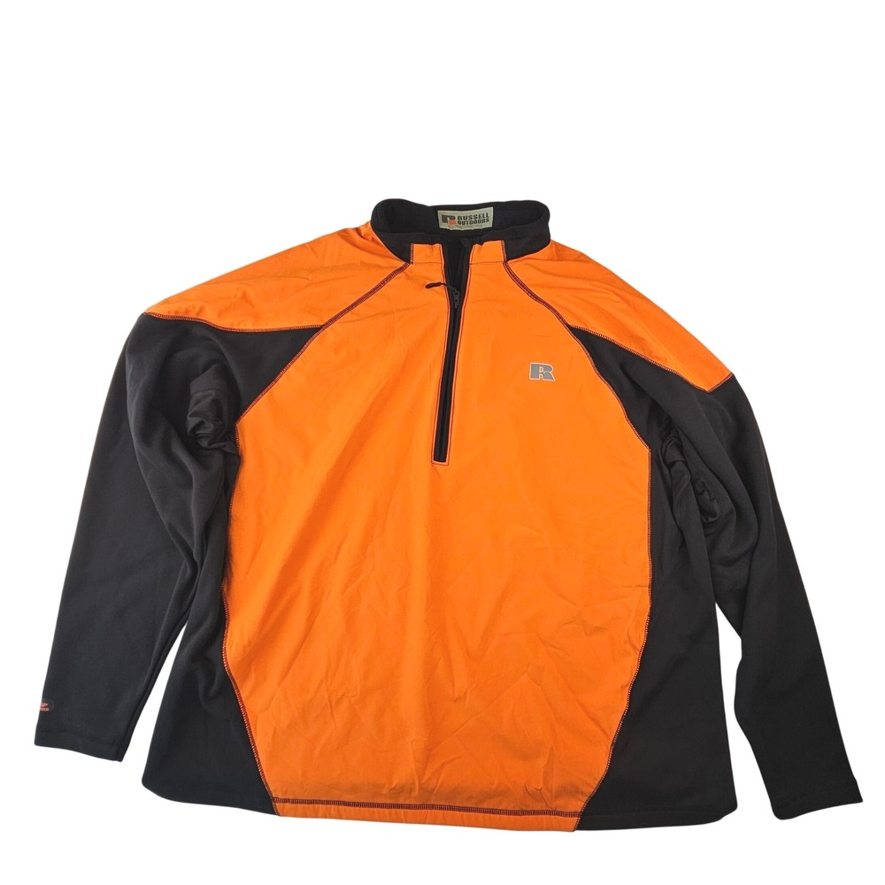 Russell Outdoors APX G2 Orange Black 1/4 Zip Pullover 3XL Scent Stop Dri-Power